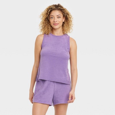 Women's Terry Tank Top - A New Day™ Purple