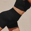 Women's Athletic Strechy Black Square Neck Crop Tank Top & High-Waisted Bike Shorts Set - Cupshe - 3 of 4