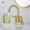 CASAINC 4 in. Centerset Double Handle High Arc Bathroom Sink Faucet Lavatory Faucet with Stainless steel Drain in Brushed Gold - 2 of 4