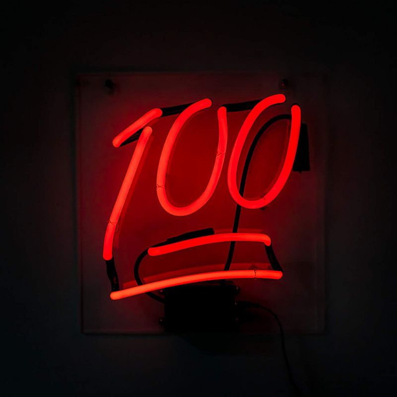 Amped & Co Painted Red Glass with 100 Emoji Real Neon Wall Light Indoor Decorative Sign, Red, 3 of 8