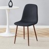 MAYEERTY Luxury Simple Dining Chairs Set of 4 - Black Linen-Cotton, Walnut Metal Legs, Fits Diverse Decor - 3 of 4