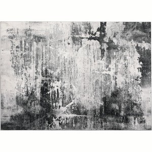 Rug Washable Area Rug Non Slip Low Pile Boho Floral Small Carpet for Bedroom, Bedside, Bedroom - 1 of 4
