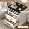 Besiost Farmhouse Storage Dresser Set of 2 , Night Stands with Charging Station and Drawer - 4 of 4