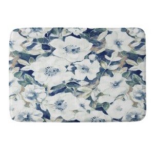 Deny Designs Jacqueline Maldonado Textural Botanical Watercolor Memory Foam Bath Mat Blue - 1 of 4