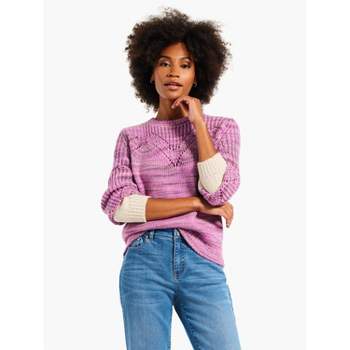 Nic + Zoe Women's Waffle Stitch Sweater - Grenadine, Xl : Target