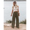 Women Palazzo Pants Summer Boho Wide Leg High Waist Casual Lounge Pant Beach Travel Vacation Outfits - 4 of 4
