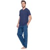Ashford & Brooks Men's Woven Short Sleeve Jersey Top & Pajama Pants Set - 2 of 4