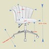 XIYUYEU Adjustable Height Velvet Swivel Flower Shape Computer Desk Office Chair for Work Study Vanity - 3 of 4