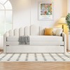 Twin Size Upholstered Daybed with Trundle,Velvet Sofabed with USB Charging Ports,No Box-Spring Needed - 2 of 4
