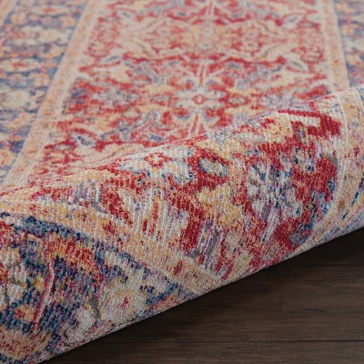 Global Vintage Persian-Inspired 2'x4' Red Synthetic Area Rug