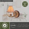 VAXCEL Lodge Rustic Wood Antler Armed Wall Sconce Light Faux Leather Shade - 4 of 4