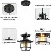 Vintage Farmhouse Pendant Light Rustic Metal Caged Pendant Lights Black Cage Hanging Lamp - 3 of 4