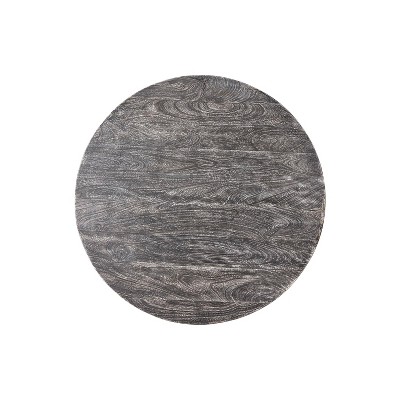 Arthur 36" Sandblasted Black Mango Wood Round Coffee Table