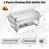 Costway Chafing Dish Buffet Set 2 Packs 9 QT Stainless Steel Chafers with Food Pans - 3 of 4