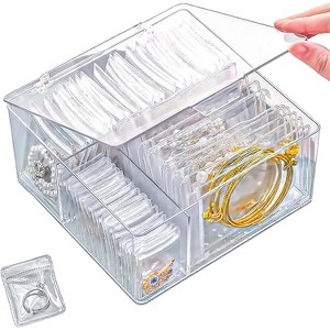 4-in-1 Acrylic Jewelry Organizer with 60 Anti-Tarnish Travel Bags - 1 of 4