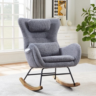 NicBex Rocking Chair Modern Accent Chair Upholstery Glider Rocking Chair with High Backrest Comfy Chair for Bedroom, Living Room