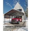 Heavy Duty Metal Carport with Galvanized Roof, All-Metal Weatherproof Car Garage Shelter, for Cars, Boats, Trucks, Tractors（Shipped In 5 Packages） - 4 of 4