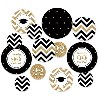 Big Dot of Happiness Gold Tassel Worth The Hassle - 2022 Graduation Party Giant Circle Confetti - Graduation Party Décor - Large Confetti 27 Count