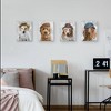 Masterpiece Art Gallery Set of 4 Hat Happy Unframed Wall Canvases: Modern Animal Paintings, MDF & Canvas, 14"x11" - 2 of 4