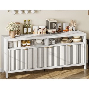 65.8 Inch Fluted Sideboard Buffet Cabinet with 4 Doors, Morden Kitchen Storage Cabinet for Dining Room, Living Room, Entryway - 1 of 4
