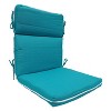 Home Fashions International 21"x22" O'Linen Highback Outdoor One Piece Chair Cushion Turquoise: Zippered, Weather-Resistant - 2 of 4