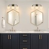 ALOADECOR 3-Light W22" Modern Elegant Brass And Black Bathrooom Vanity Light with Round Milk White Glass Shades - 2 of 4