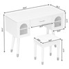 FONTOI Elegant Vanity Makeup Table with Chair, Dressing Table with Organizer, Writing Desk, White, 29.5"*18"*39.8" - 3 of 4