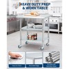 24x48 Inch Stainless Steel Table for Prep & Work,Commercial Kitchen Worktable with 4 Caster Wheels & Adjustable Under Shelf,Restaurant Garage Outdoor - 4 of 4