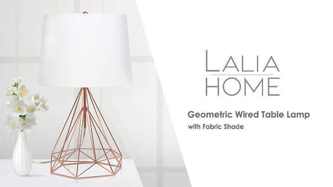 Geometric Wired Table Lamp with Fabric Shade - Lalia Home, 2 of 9, play video
