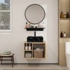 ELECWISH 24 in. W x 19 in. D x 29 in. H Single Sink Bath Vanity Sink Set in Burlywood with Solid Surface Top and Mirror - 2 of 4
