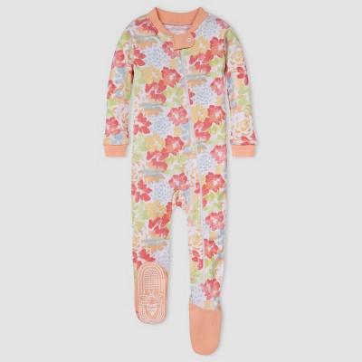 Burt's Bees Baby® Baby Girls' Floral Footed Pajamas - Yellow 3-6M