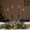 Northlight Flickering Candy Cane Striped Flameless Tapered Christmas Candles - 9.5" - Red and White - Set of 4 - 2 of 4