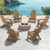 Arceso Folding Adirondack Chair,  15 Inch HDPS Fire Pit Patio Chairs Weather Resistant, Modern Plastic Outdoor Chairs with Cup Holder - 4 of 4