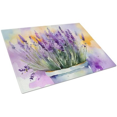 NEW Lavender in Watercolor Glass Cutting Board Decorative Tempered Glass Kitchen Cutting and Serving Board Large Size Chopping Board