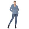 Women's Hooded High Pile Fleece Jacket - White Mark - 4 of 4