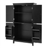 GlasFlength Bathroom Storage Cabinets Modern Freestanding Cabinet 4 Doors with Adjustable Shelves for Bathroom Living Room, Black, 23.6"*11.8"*43.3" - 3 of 3