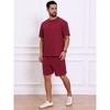 INSPIRE CHIC Men's Casual Texture Crew Neck Solid Shirt Top and Shorts 2 Piece Outfits - 2 of 4