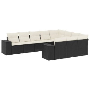 vidaXL Garden Sofa Set Black, Cream White - 1 of 4