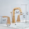 ChicFurnit Bathroom Sink Faucet 2 Handle Widespread with Pop Up Drain and Lead Free for Bathroom, Gold, 14.17"*7.09"*4.33" - 3 of 4