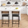 25.5" Bar Stools Set,  Upholstered Counter Height Bar Stools with Back and Footrest, Comfortable Bar Chairs - 4 of 4