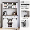 Whizmax 72" Tall Kitchen Pantry Cabinet, Kitchen Hutch Storage Cabinet with Sliding Barn Door, Buffet Sideboard with Microwave Stand and 3 Drawers - 4 of 4