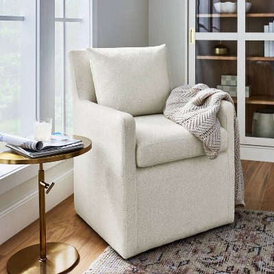 Pacific Ridge Pillow Back Upholstered Anywhere Chair Cream - Threshold™ designed with Studio McGee