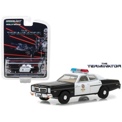 1977 Dodge Monaco "Metropolitan Police" Black and White "The Terminator" (1984) Movie 1/64 Diecast Model Car by Greenlight