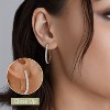 Gilded 1/4 to 2 Carat Total Weight Lab-Grown Diamond Prong Set Hoop Earrings in 925 Sterling Silver and 14KT Yellow Gold Plated Silver, Hinged Closure - 3 of 4