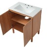 TUYOHW Modern Bathroom Vanity with Ceramic Sink, Vintage Minimalist Bathroom with Cabinet, 45 Degrees Free-Handle Design Doors - 2 of 4