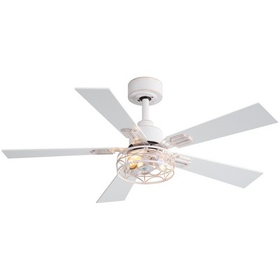 Airsurfer 42" Modern Ceiling Fan in Brushed White Gold with Remote, Reversible Quiet Motor & Light Memory Function