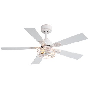 Airsurfer 42" Modern Ceiling Fan in Brushed White Gold with Remote, Reversible Quiet Motor & Light Memory Function - 1 of 4