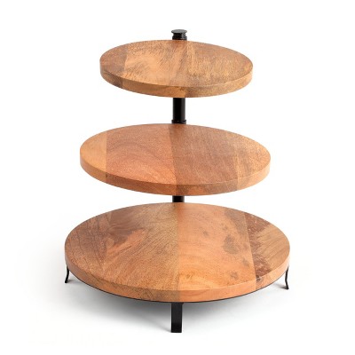 DEMDACO Wood 3 Tier Serving Stand brown