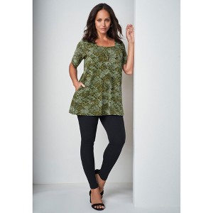 Jessica London Stretch Cotton Square Neck Tunic - 1 of 4