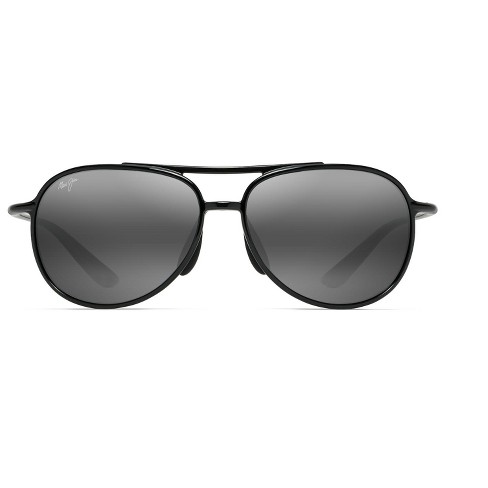 Maui Jim Alelele Bridge Aviator Sunglasses - Gray lenses with Black frame
